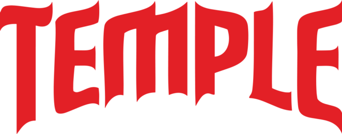 band logo reading temple in red
